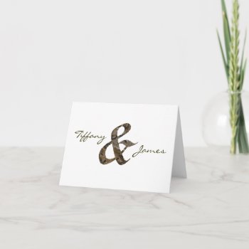 Camo Ampersand Note Card by goskell at Zazzle
