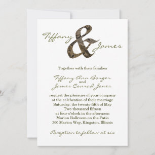 Camo Ampersand Wedding Invitation