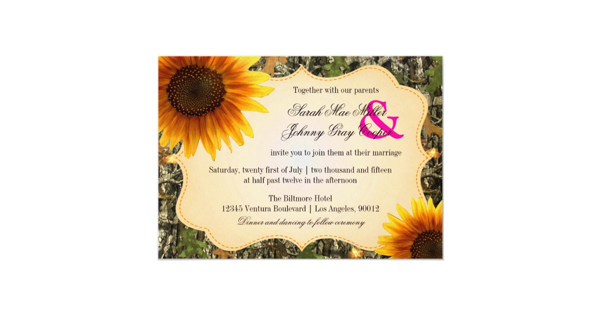 Camo And Orange Wedding Invitations 4