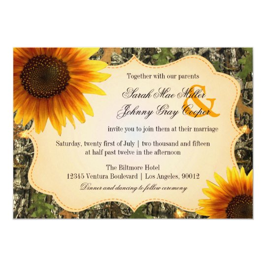 Camo And Orange Wedding Invitations 10