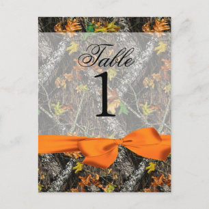 Camo and Orange Table Numbers