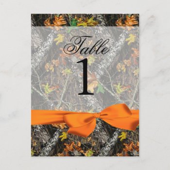 Camo And Orange Table Numbers by party_depot at Zazzle