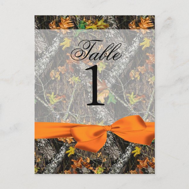 Camo and Orange Table Numbers (Front)