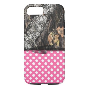 Camo And Pink/white Polka Dot Iphone Case by SweetBees at Zazzle