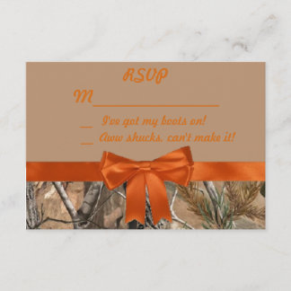 Camo and Tan RSVP Card