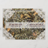 Camo and White Lace Wedding Invitation (Front/Back)