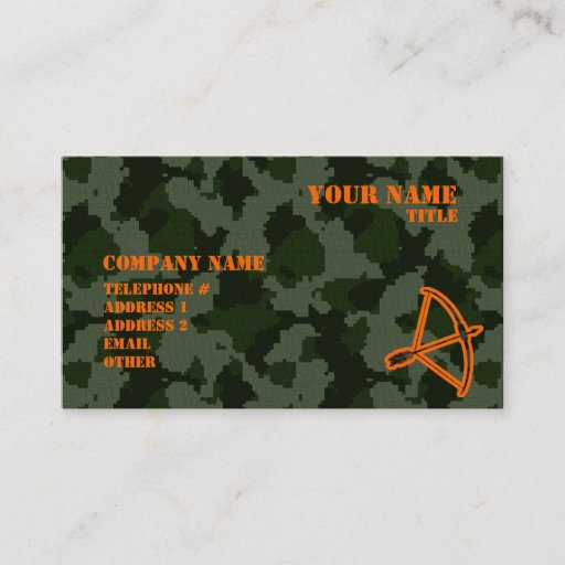 Customizable Camo Archery Business Card Template