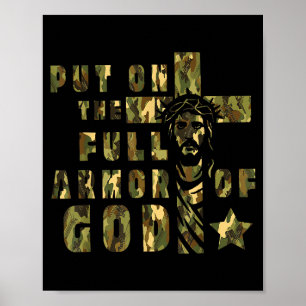 Camo Armor Of God Christians Religious Camouflage  Poster