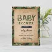 Camo army baby shower invitation (Standing Front)