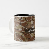 camo army brown and green personalized Two-Tone coffee mug (Front Left)
