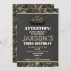 Camo Army Camouflage birthday invitation