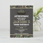 Camo Army Camouflage birthday invitation (Standing Front)