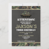 Camo Army Camouflage birthday invitation (Front)