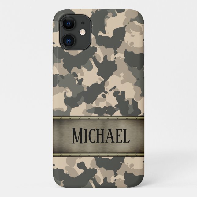 Camo Army Camouflage Green Personalized Case-Mate iPhone Case (Back)