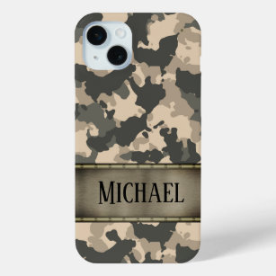 Camo Army Camouflage Green Personalized iPhone 15 Plus Case