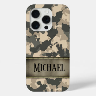 Camo Army Camouflage Green Personalized iPhone 15 Pro Case