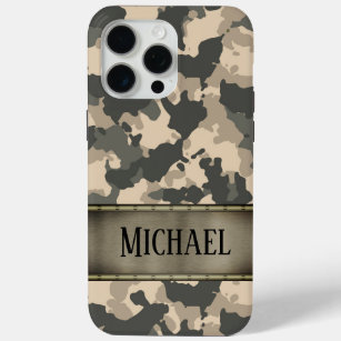 Camo Army Camouflage Green Personalized iPhone 15 Pro Max Case