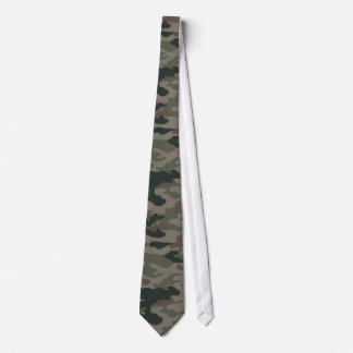 Camo Army Green Brown Black Silky Mens' Neck Tie