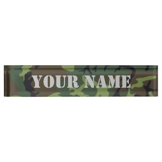 Camo - Army Green Edition Nameplate | Zazzle.com