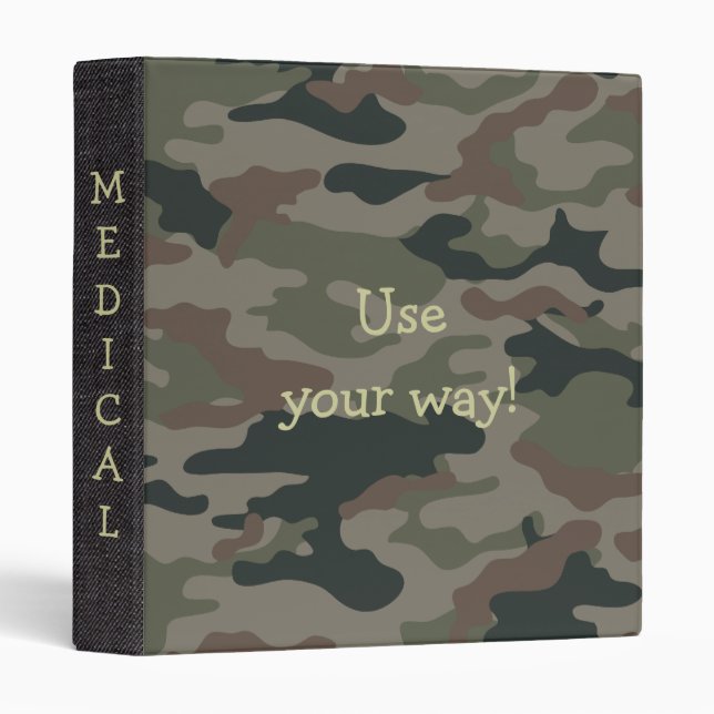 Camo Army Green Notebook Avery Binder (Front/Spine)