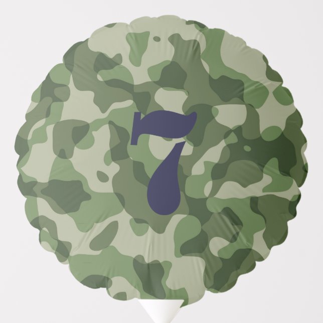 Camo Army Military Birthday Party Balloon (Front)