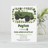 Camo Army Military Boys Birthday Party Invitation (Standing Front)