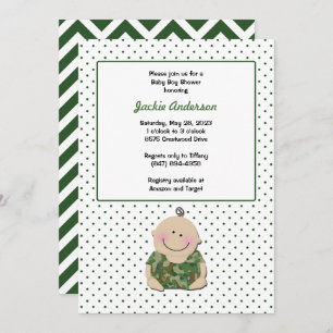 Camo Baby Boy Invitations Birthday or Baby Shower