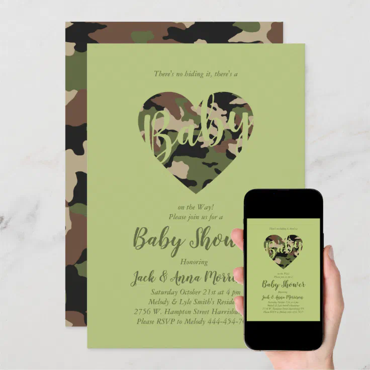 Camo Baby Shower Camouflage Country Hunter Invitation Zazzle