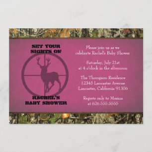 Camo Baby Shower - Girl Invitations