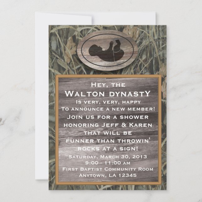 Camo Baby Shower Invitation (Front)