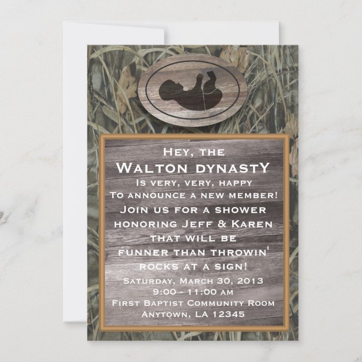 Camo Baby Shower Invitation Zazzle