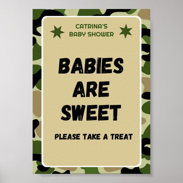 Camo Baby Shower Sign (Front)