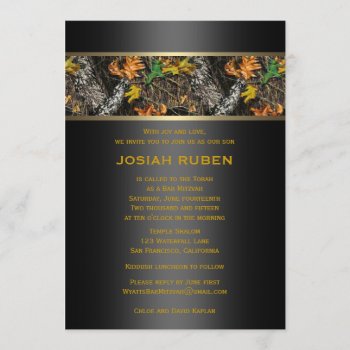 Camo Bar Mitzvah Invitations by party_depot at Zazzle