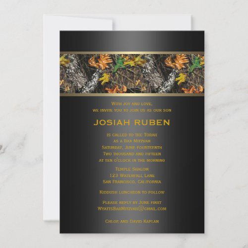 Camo Bar Mitzvah Invitations
