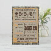 Camo Barbecue BabyQ Baby Shower Invitation (Standing Front)