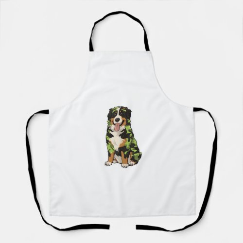 Camo Bernese Mountain Pet Owner Camouflage Dog Lov Apron