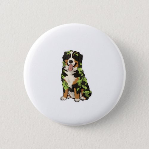 Camo Bernese Mountain Pet Owner Camouflage Dog Lov Button