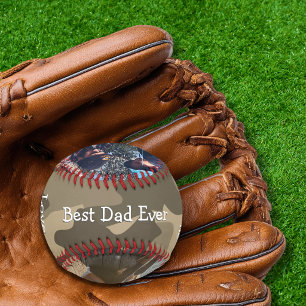 Camo Best Dad Ever Photo Baseball