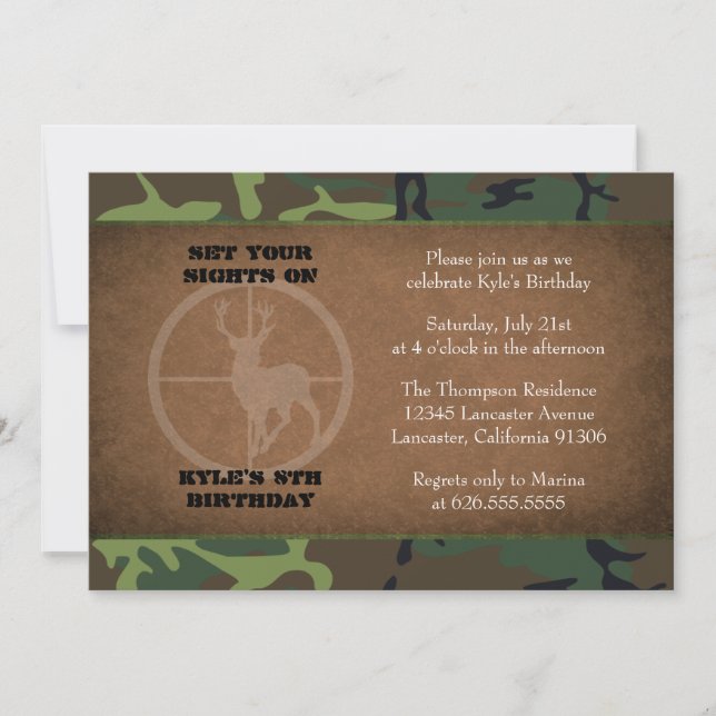 Camo Birthday Boy Invitations (Front)