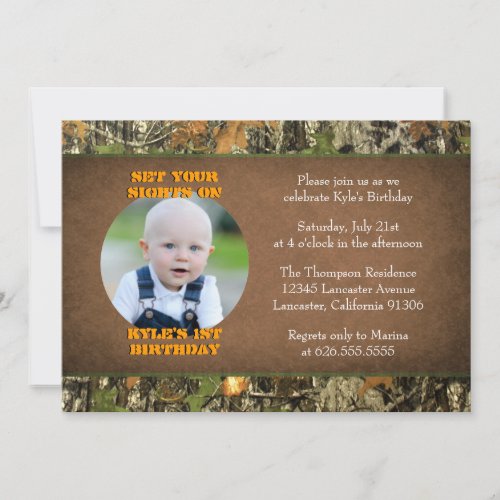 Camo Birthday Boy Photo Invitations