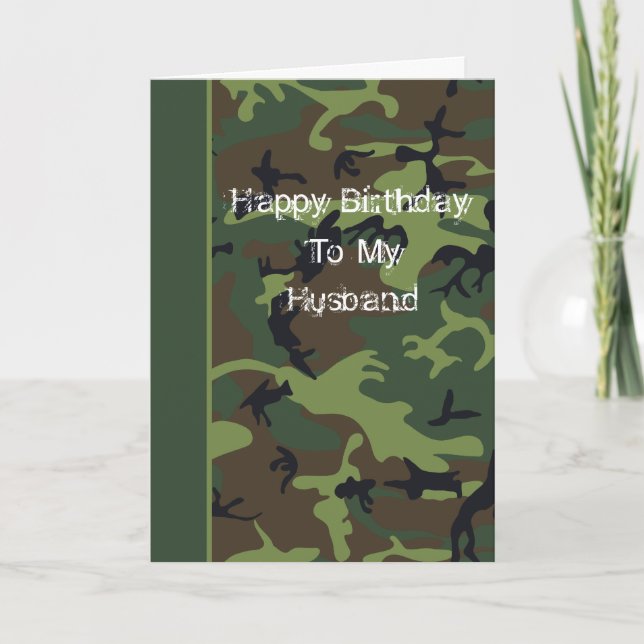 Camo Birthday Card For Husband (Front)