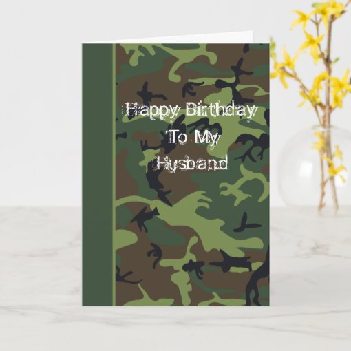 Camo Birthday Card For Husband | Zazzle