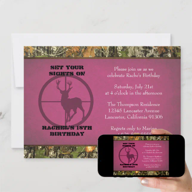 Camo Birthday Girl Invitations 