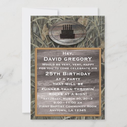 Camo Birthday Party Invitation