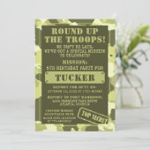 Camo Birthday Party Invitation, Army, Mission Invitation (Standing Front)