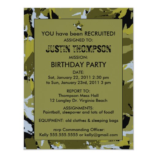 Camo Invitation Paper 6