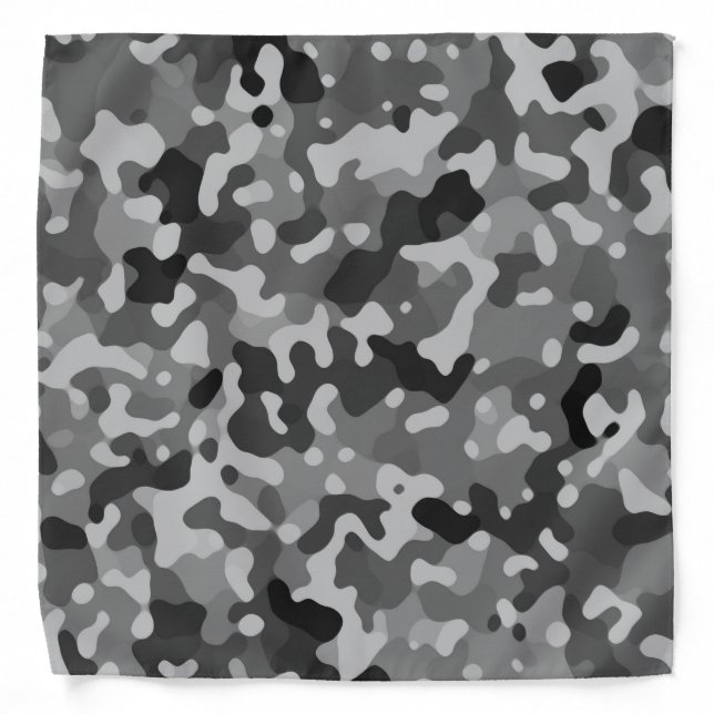 Camo Black Abstract Pattern Bandana (Front)