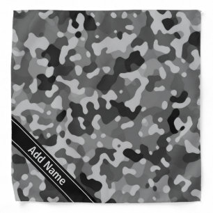 Camo Black Abstract Pattern - Personalized Bandana