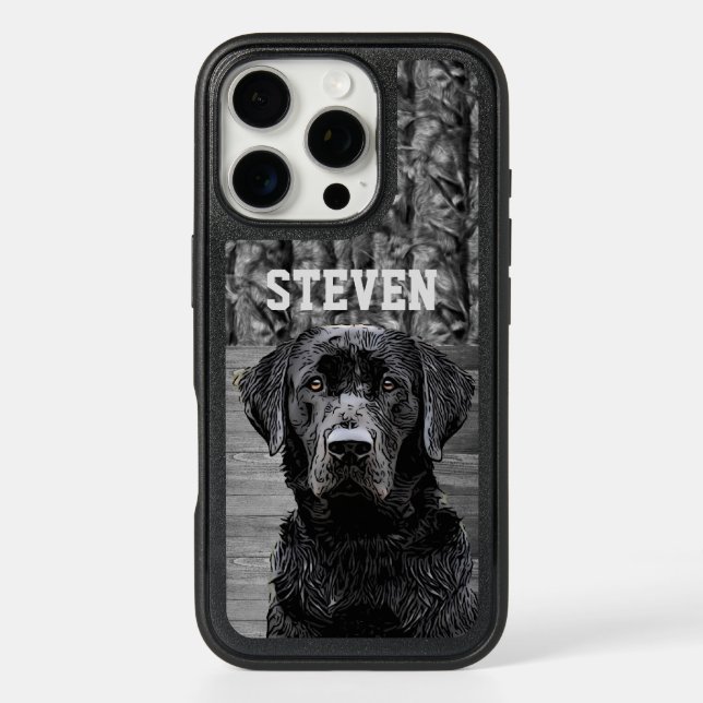 Camo Black Lab Dog Animal Name Pet  Otterbox iPhone Case (Back)