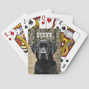 Camo Black Lab Dog Breed Animal Name Poker Cards